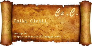 Csiki Cirill névjegykártya