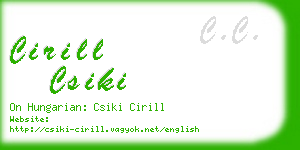 cirill csiki business card